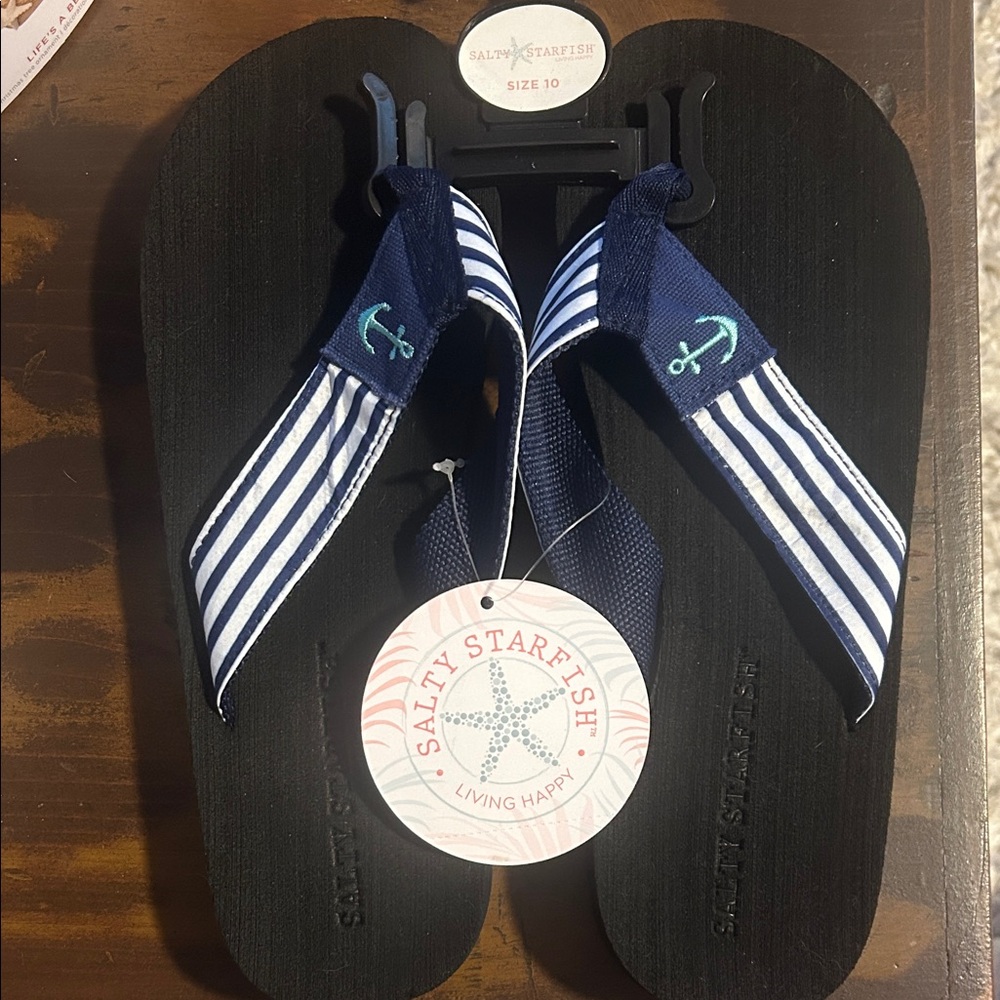 Navy Blue Anchor Sandals
